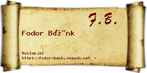 Fodor Bánk névjegykártya