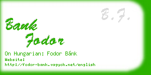 bank fodor business card